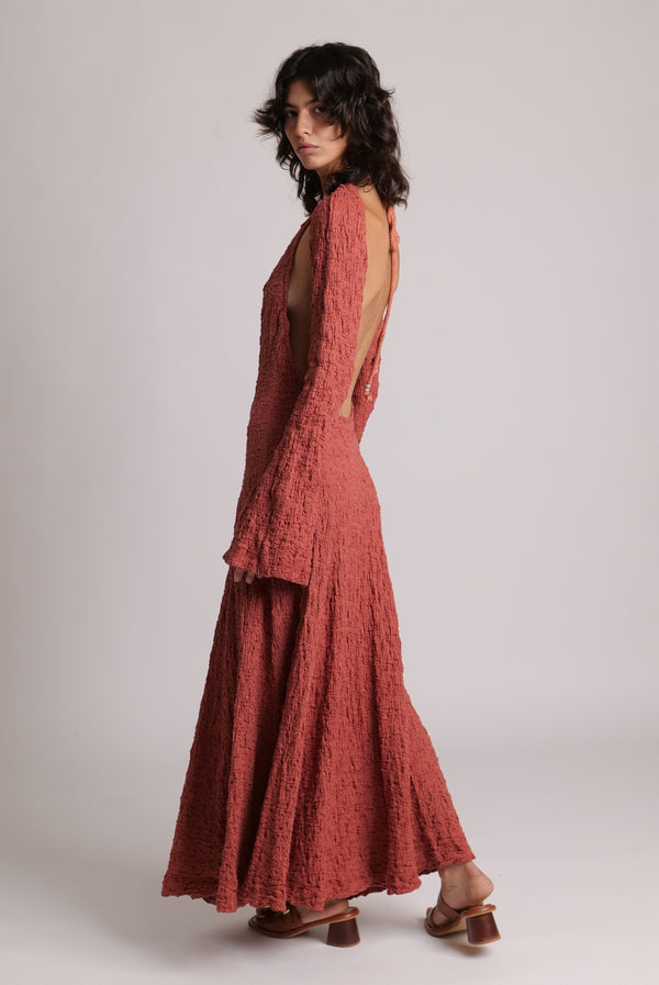 Sabina Musáyev KATHERINE DRESS SOFT CASUAL RED CLAY