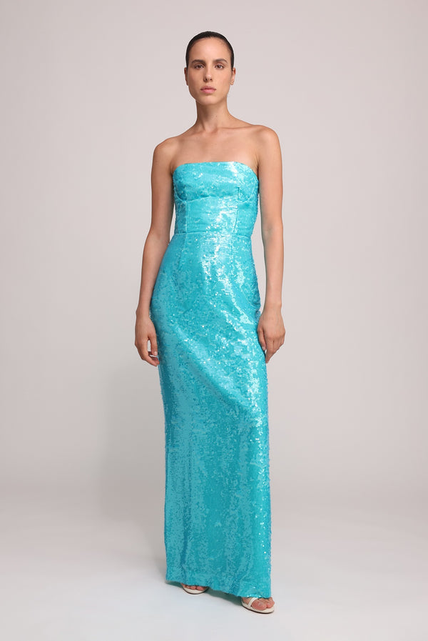 sabina musáyev KIMBERLY DRESS EVENING WEAR TURQUOISE