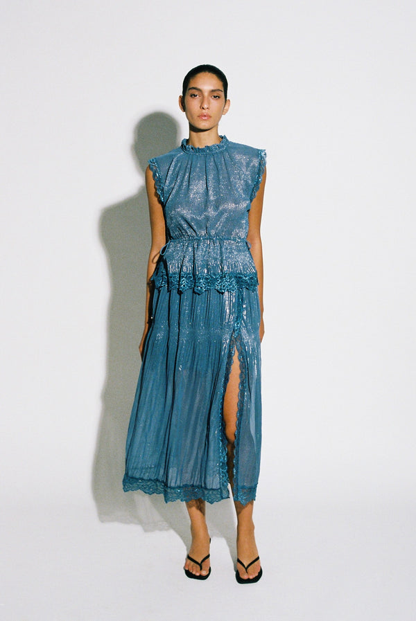 Sabina Musáyev LARAE TOP PRE FALL WINTER 25/26 SILVER BLUE