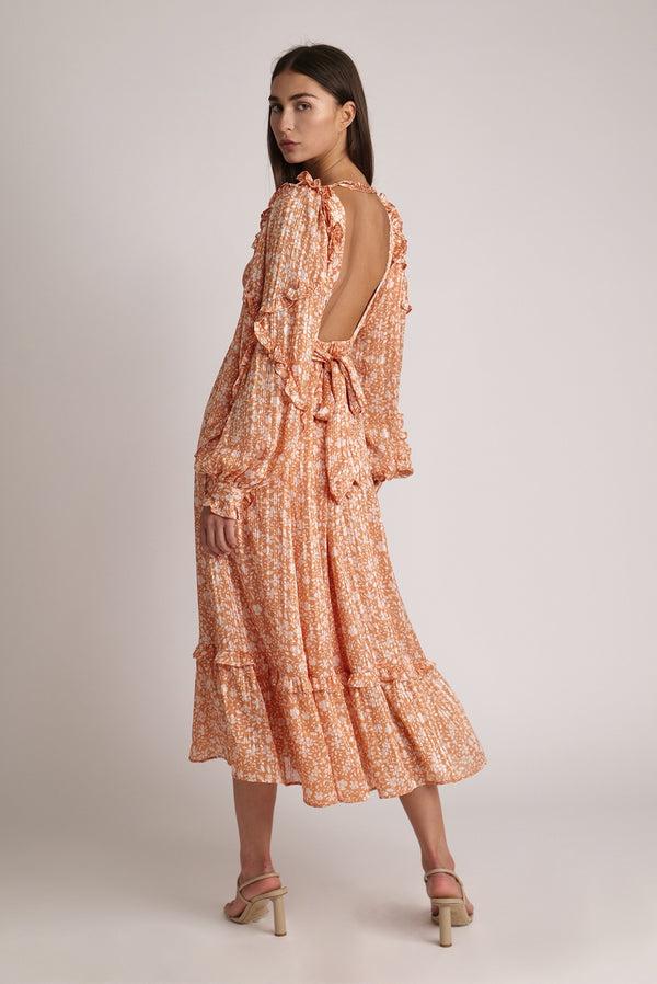 Sabina Musáyev LEGEND DRESS SUMMER SALE 50% OFF TANGERINE PRINT