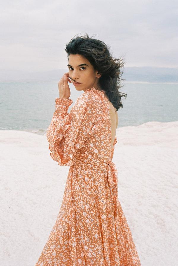 Sabina Musáyev LEGEND DRESS SUMMER SALE 50% OFF TANGERINE PRINT