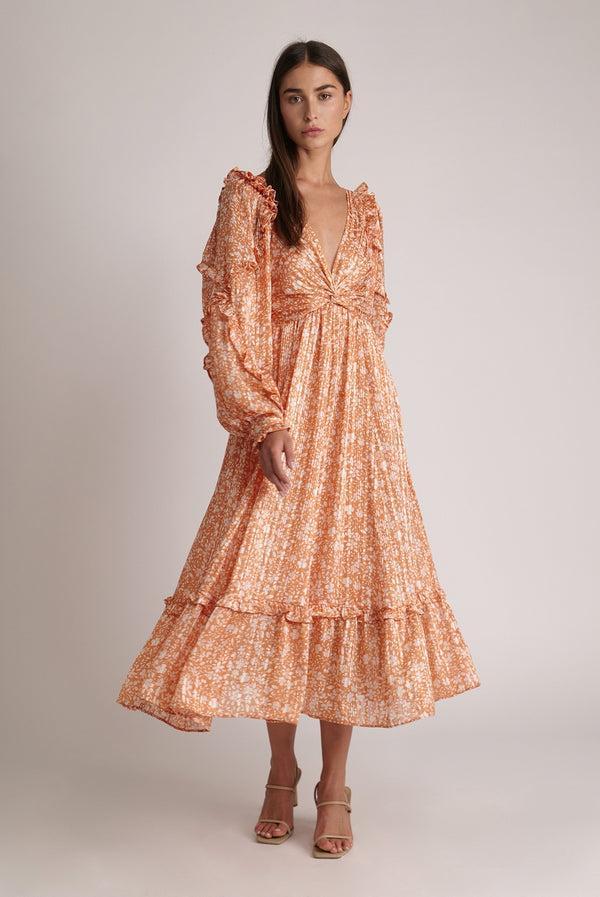 sabina musáyev LEGEND DRESS SUMMER SALE 50% OFF TANGERINE PRINT