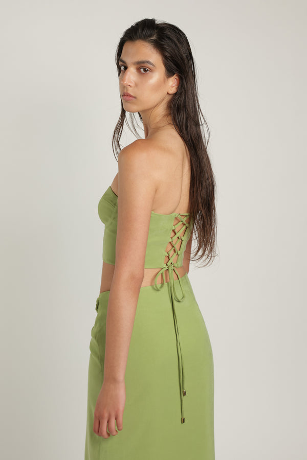 Sabina Musáyev LIA TOP SUMMER SALE 50% OFF PALM GREEN