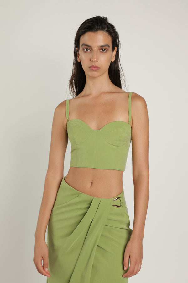 sabina musáyev LIA TOP SUMMER SALE 50% OFF PALM GREEN
