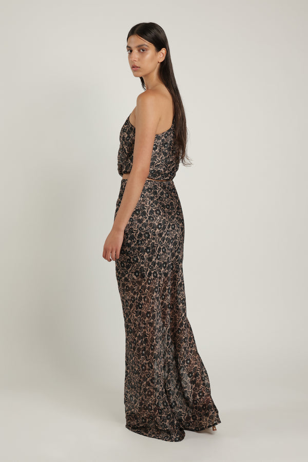 Sabina Musáyev LILACH SKIRT SOFT CASUAL BLACK PRINT