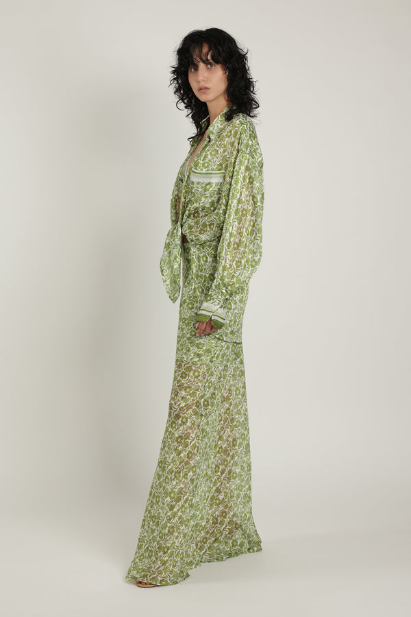 Sabina Musáyev LILACH SKIRT SUMMER SALE 50% OFF GREEN PRINT