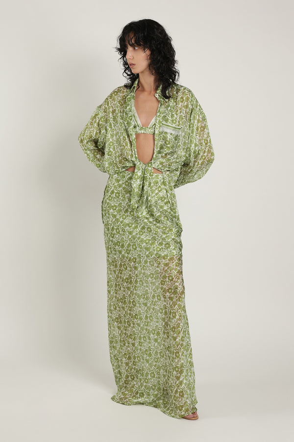 sabina musáyev LILACH SKIRT SUMMER SALE 50% OFF GREEN PRINT