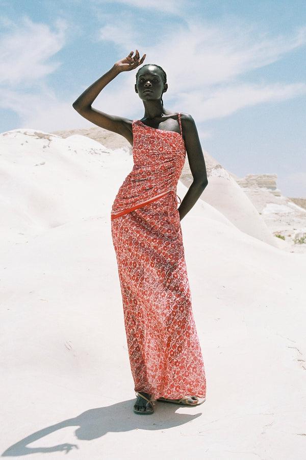 Sabina Musáyev LILACH SKIRT SUMMER SALE 50% OFF RED PRINT