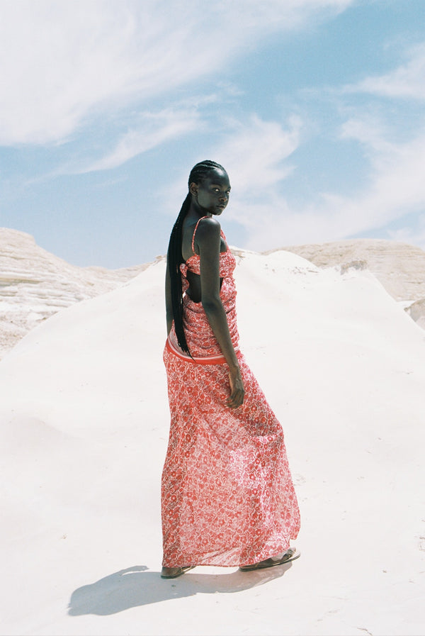 Sabina Musáyev LILACH SKIRT SUMMER SALE 50% OFF RED PRINT