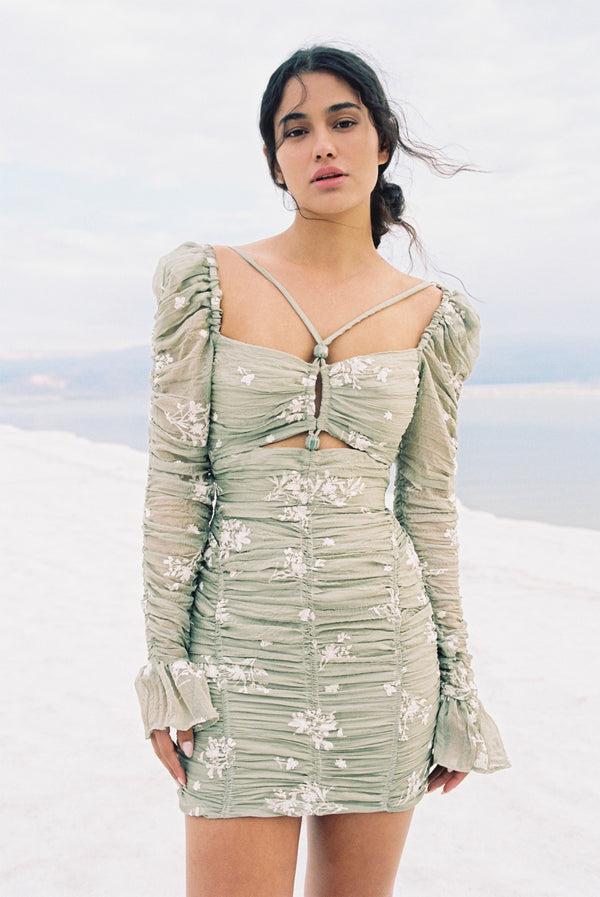 Sabina Musáyev LIRITA DRESS SUMMER SALE 50% OFF MOSS GREEN