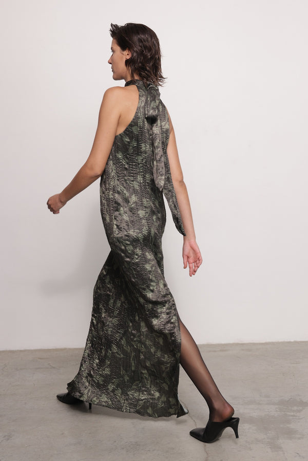 Sabina Musáyev LONDON DRESS ALL ITEMS DARK OLIVE PRINT