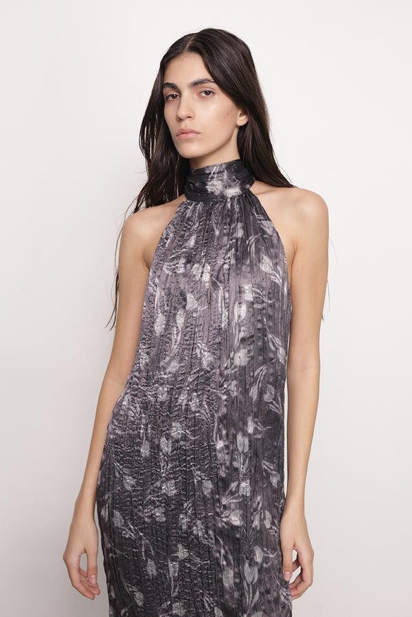Sabina Musáyev LONDON DRESS PRE FALL WINTER 25/26 GRAPHITE PRINT