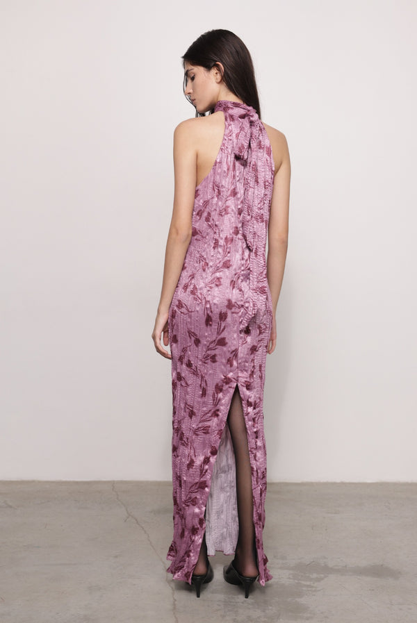 Sabina Musáyev LONDON DRESS PRE FALL WINTER 25/26 MAUVE PRINT