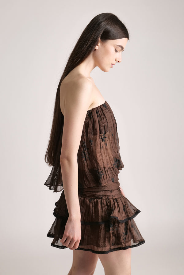 Sabina Musáyev LUCA TOP SUMMER SALE 50% OFF DARK BROWN