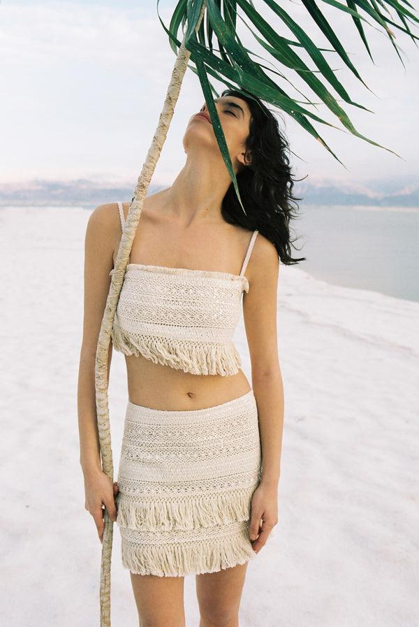 Sabina Musáyev LUCAS SKIRT SUMMER SALE 50% OFF OATMEAL