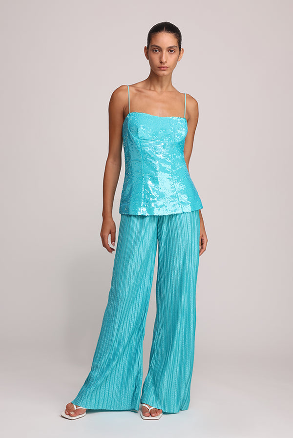 sabina musáyev MACKENZIE TOP EVENING WEAR TURQUOISE
