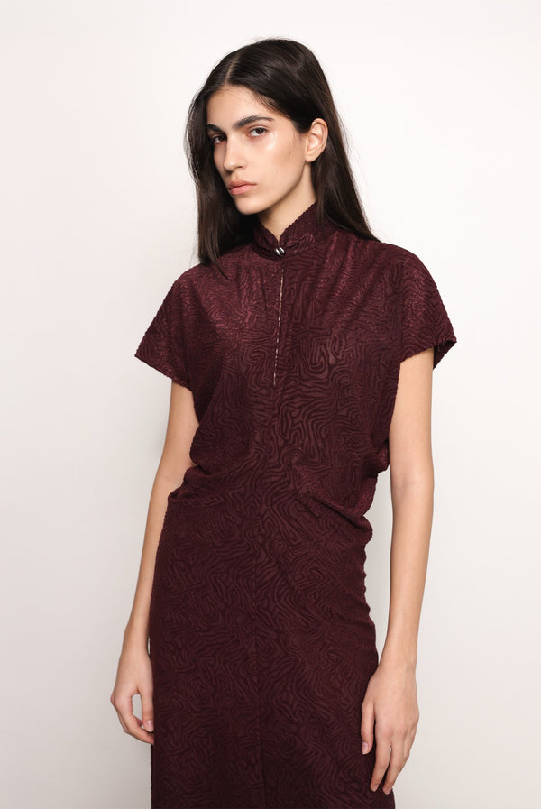 Sabina Musáyev MADLEN DRESS PRE FALL WINTER 25/26 BORDEAUX