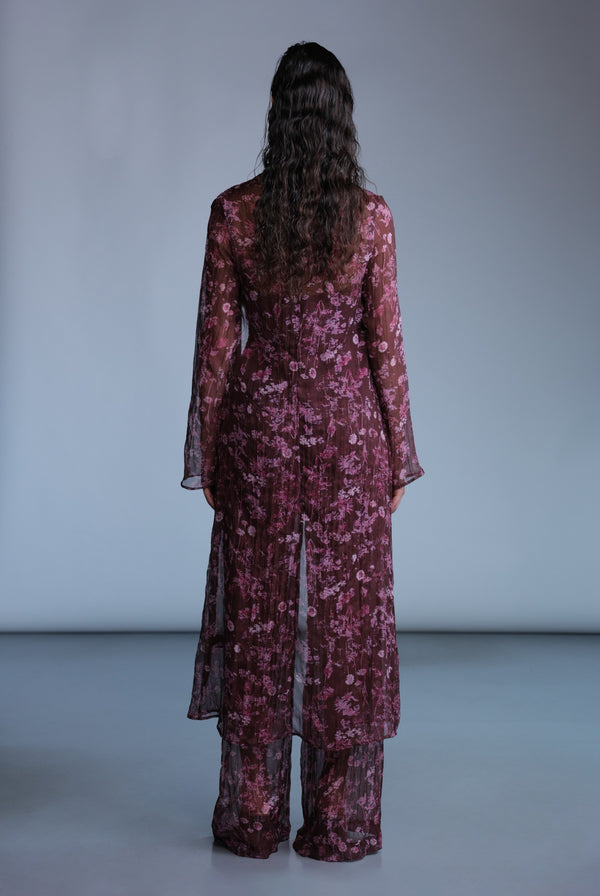 Sabina Musáyev MALIN TUNIC SOFT CASUAL MAHOGANY BROWN PRINT