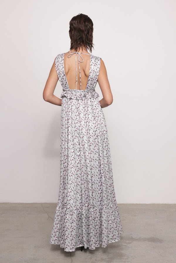 Sabina Musáyev MIRABELLE DRESS PRE FALL WINTER 25/26 STERLING GREY PRINT