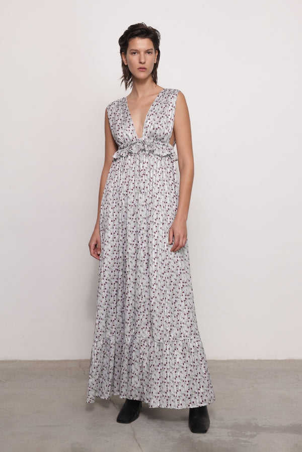 sabina musáyev MIRABELLE DRESS PRE FALL WINTER 25/26 STERLING GREY PRINT