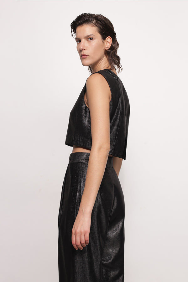 Sabina Musáyev NATASHA TOP PRE FALL WINTER 25/26 BLACK