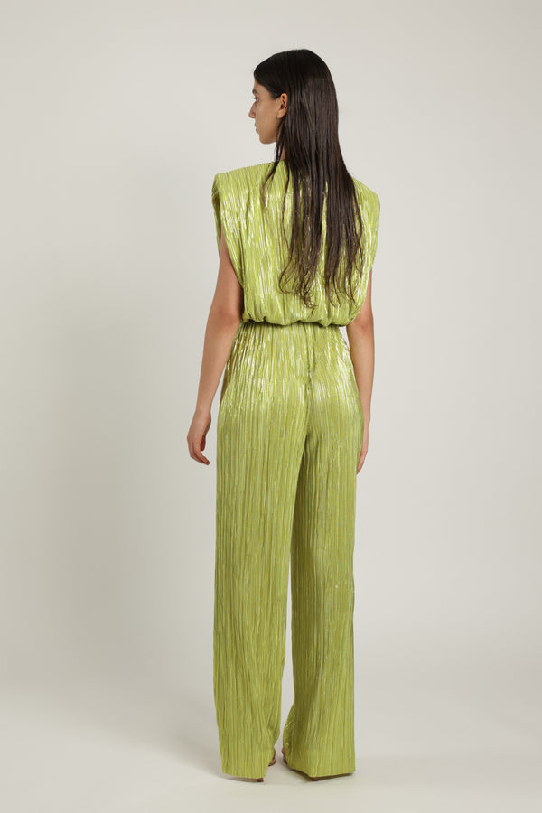 Sabina Musáyev NECTAR JUMPSUIT EVENING WEAR LIME GREEN