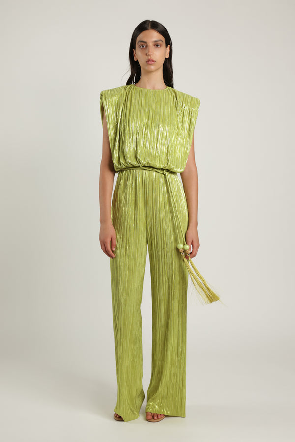 sabina musáyev NECTAR JUMPSUIT EVENING WEAR LIME GREEN