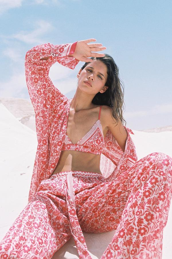 Sabina Musáyev NITZAN BRA SUMMER SALE 50% OFF RED PRINT