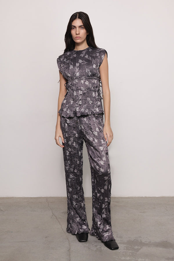 Sabina Musáyev NOLEY TOP PRE FALL WINTER 25/26 GRAPHITE PRINT