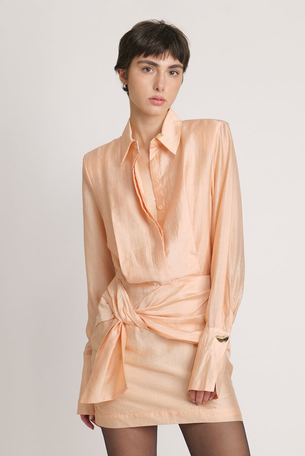 Sabina Musáyev NORELLE DRESS SOFT CASUAL PEARL BLUSH