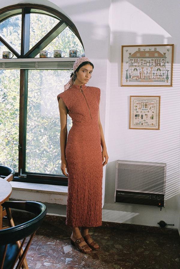 sabina musáyev NOSTALGIA DRESS SOFT CASUAL RED CLAY