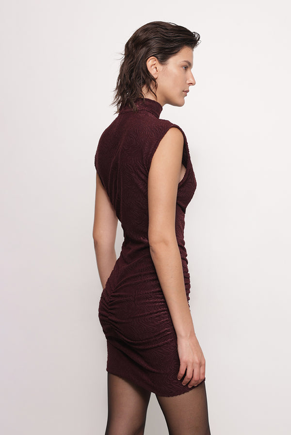 Sabina Musáyev NUR DRESS PRE FALL WINTER 25/26 BORDEAUX