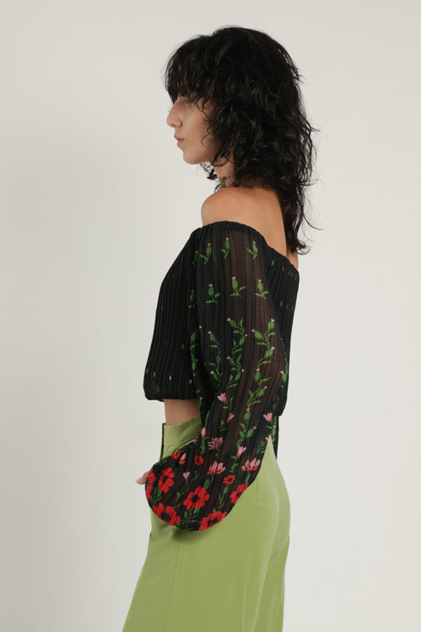 Sabina Musáyev ORCHID TOP SUMMER SALE 50% OFF BLACK PRINT