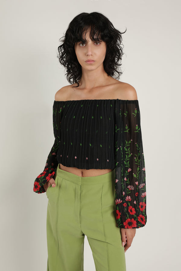 sabina musáyev ORCHID TOP SUMMER SALE 50% OFF BLACK PRINT