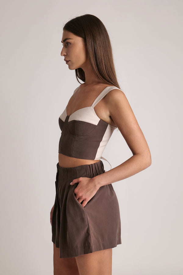 Sabina Musáyev OSLO TOP SUMMER SALE 50% OFF DARK BROWN