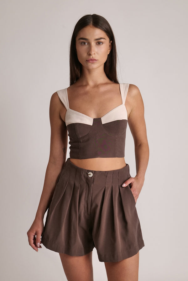 sabina musáyev OSLO TOP SUMMER SALE 50% OFF DARK BROWN