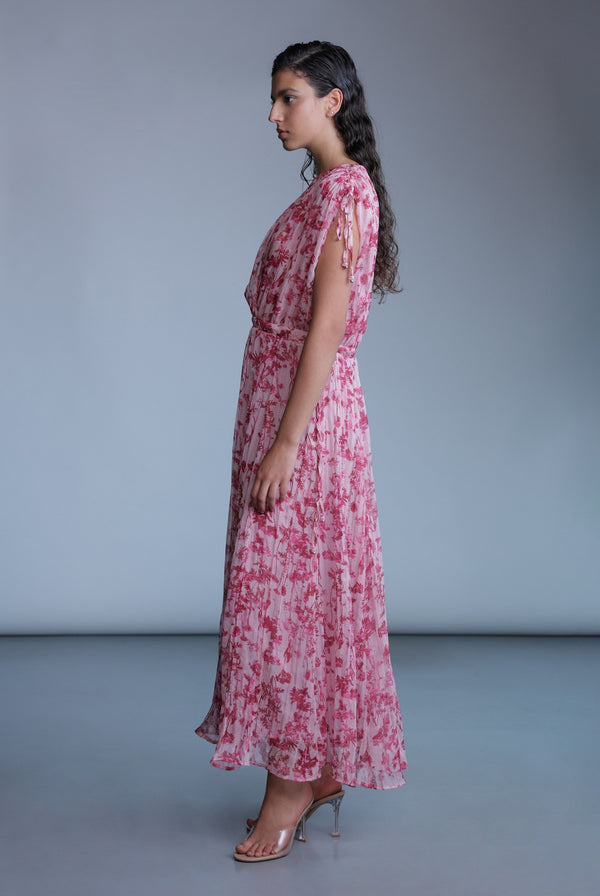 Sabina Musáyev POLLONIA DRESS SOFT CASUAL PEONY PINK PRINT