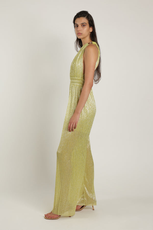 Sabina Musáyev PORTEA JUMPSUIT EVENING WEAR SUNNY LIME