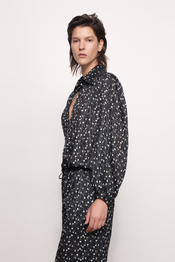 Sabina Musáyev RANI TOP PRE FALL WINTER 25/26 BLACK PRINT