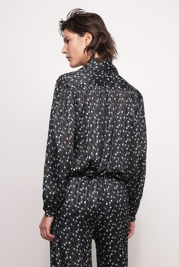 Sabina Musáyev RANI TOP PRE FALL WINTER 25/26 BLACK PRINT