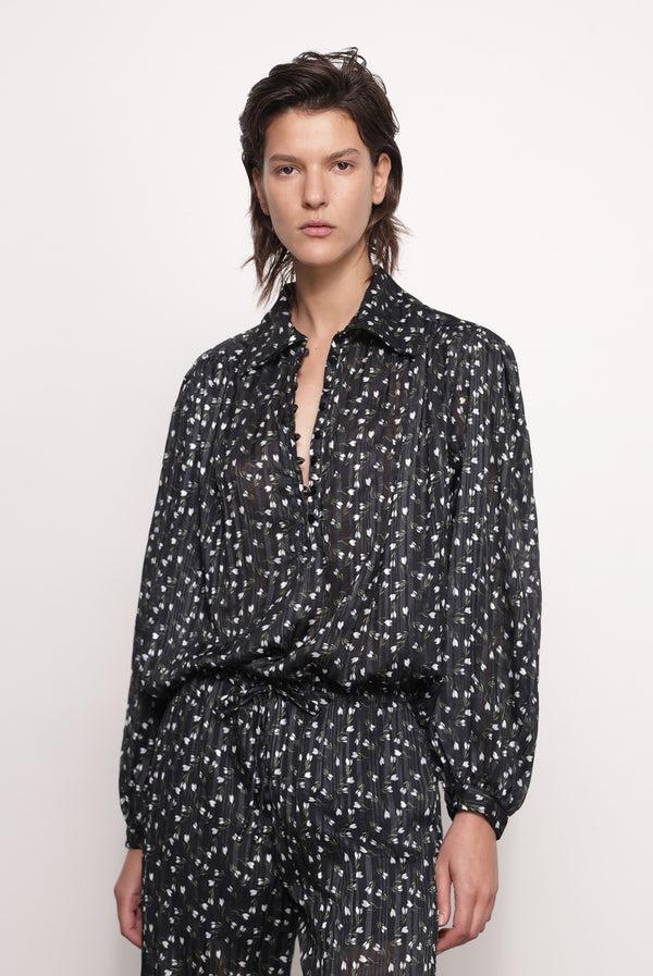 sabina musáyev RANI TOP PRE FALL WINTER 25/26 BLACK PRINT