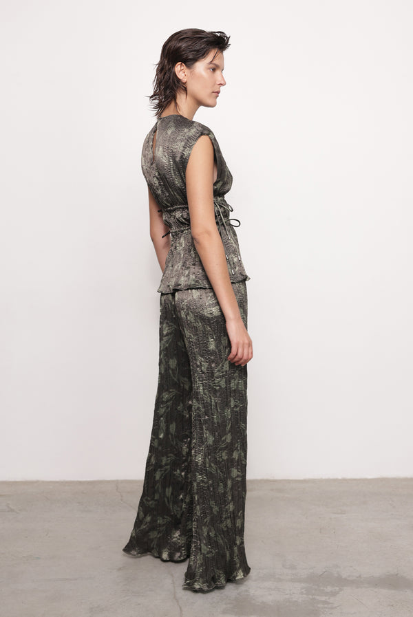 Sabina Musáyev RUSTYN PANTS PRE FALL WINTER 25/26 DARK OLIVE PRINT