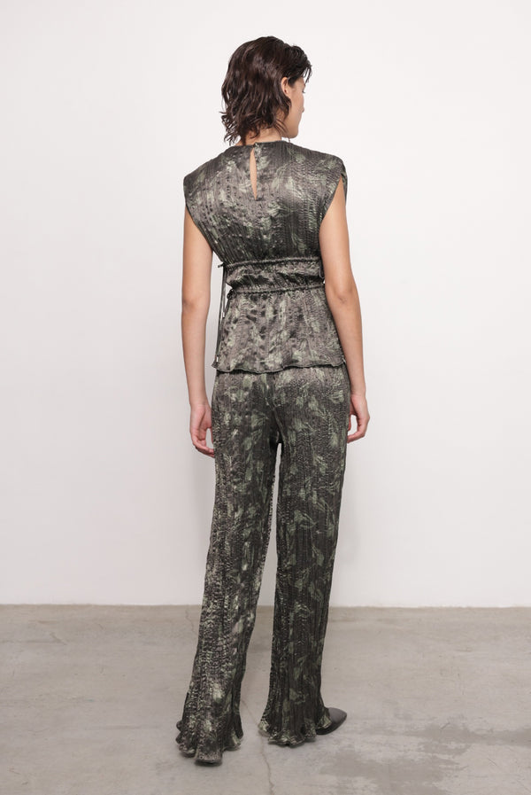 Sabina Musáyev RUSTYN PANTS PRE FALL WINTER 25/26 DARK OLIVE PRINT
