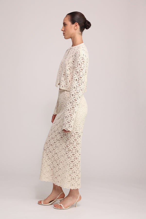 Sabina Musáyev ANAYA SKIRT EVENING WEAR IVORY