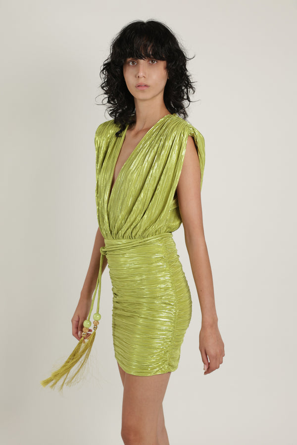 Sabina Musáyev BLAKE DRESS EVENING WEAR LIME GREEN