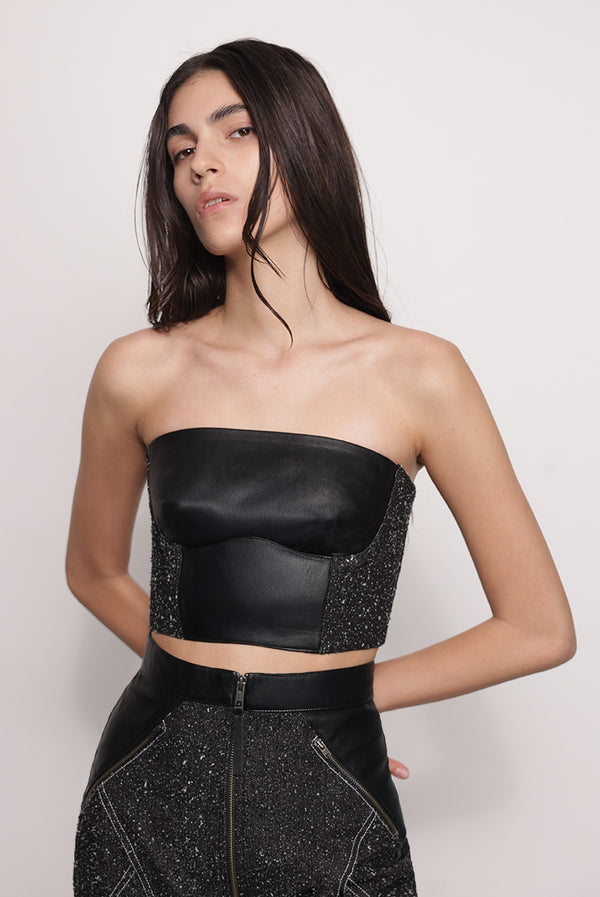 sabina musáyev BREE TOP ALL ITEMS BLACK