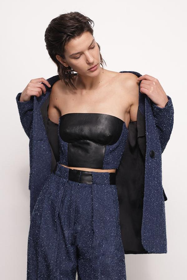 sabina musáyev BREE TOP ALL ITEMS DARK BLUE