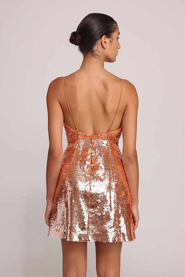 Sabina Musáyev CAVA DRESS EVENING WEAR COPPER