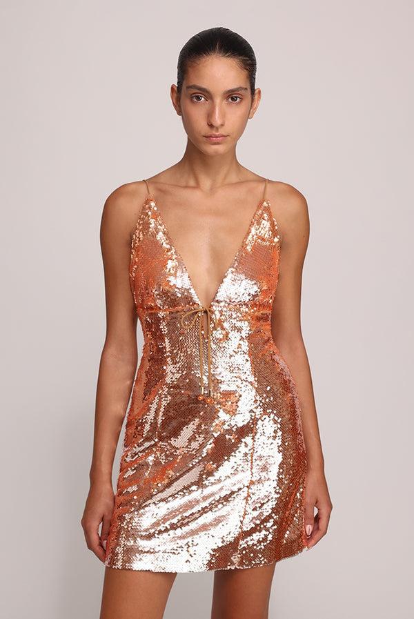 sabina musáyev CAVA DRESS EVENING WEAR COPPER