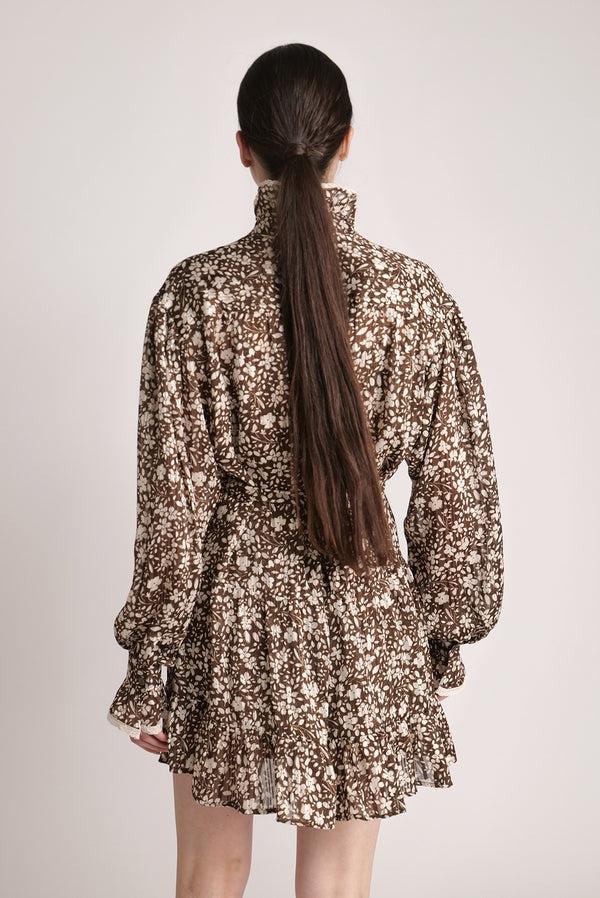 Sabina Musáyev ELLIE DRESS SOFT CASUAL BROWN PRINT